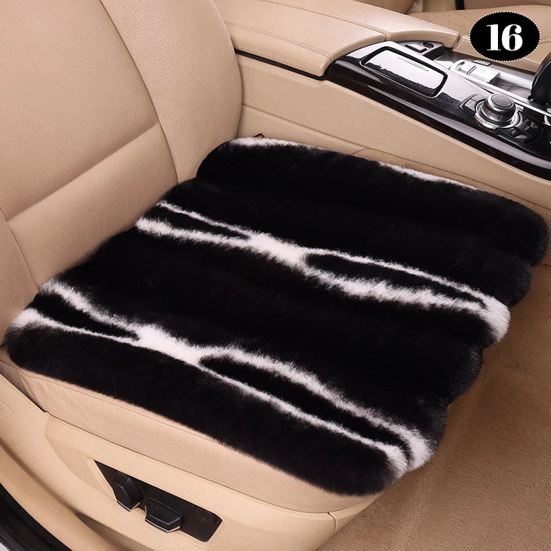 Universal Winter Faux Wool Car Seat Cover – Thickened Warm Plush Cushion, Soft Artificial Fur Interior Accessory - Delicate Leather  