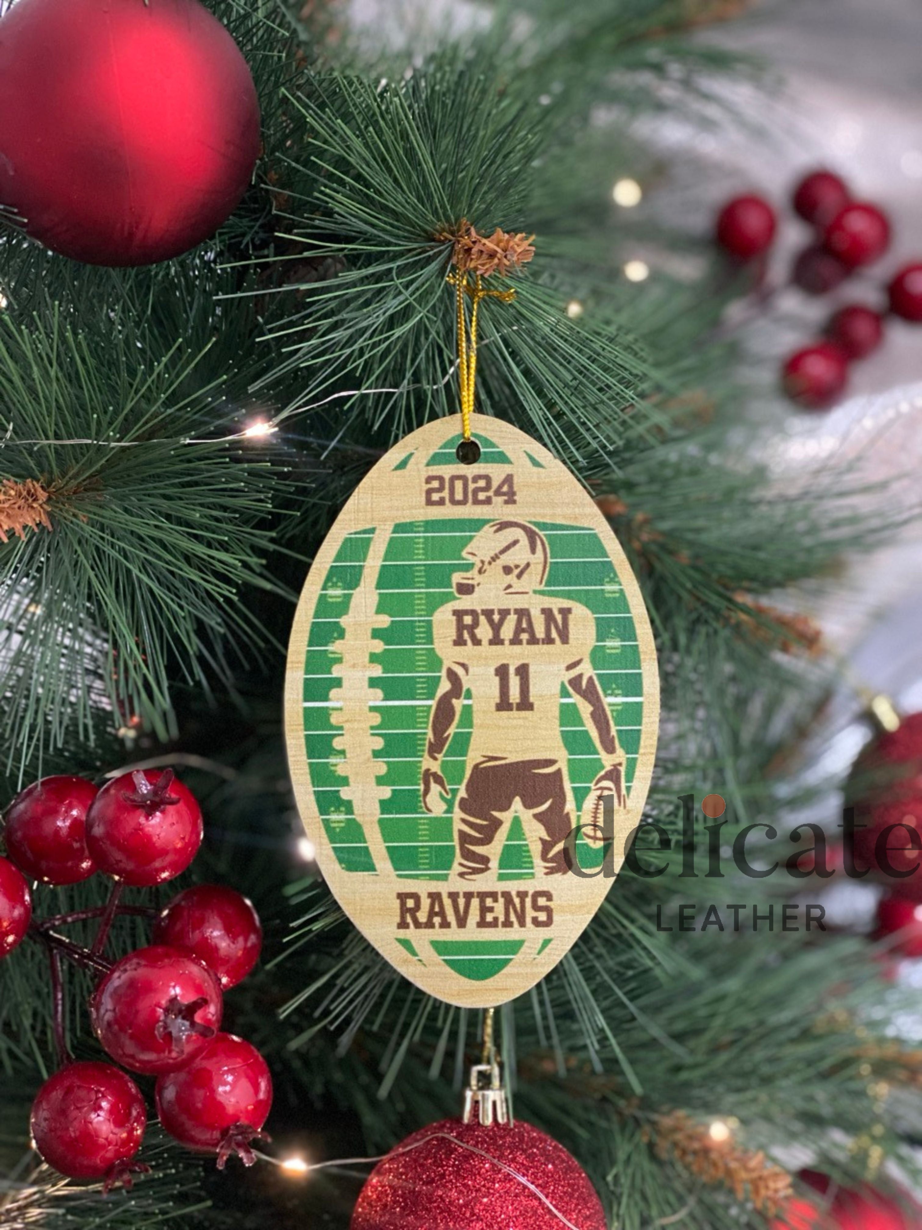 Custom 2D Football Player Ornament – Personalized Christmas Keepsake for Young Football Fans