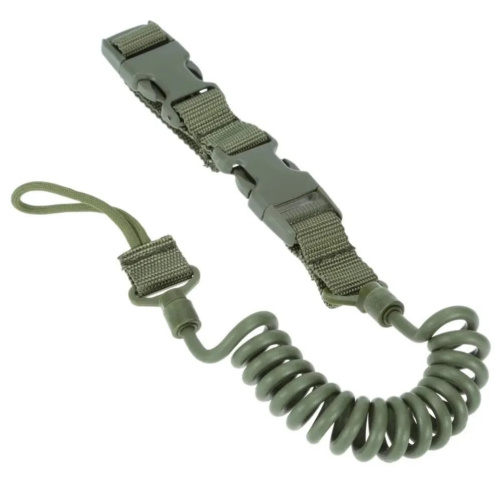 Tactical Anti-Lost Elastic Lanyard Rope - Spring Safety Strap Rope for Key Ring Chain Flashlight Hunting Accessories