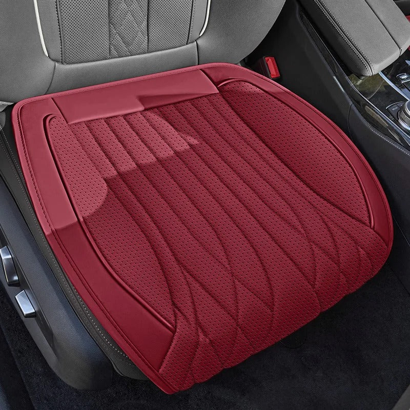Universal Nappa Leather Front Car Seat Cushion – Breathable Wear-Resistant Seat Protector - Delicate Leather  