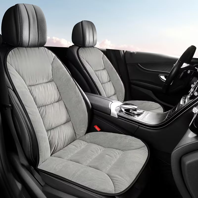 Universal Car Seat Cushion, Soft Plush Seat Pad for Front Seats, Warm Autumn & Winter Car Seat Cover - Delicate Leather