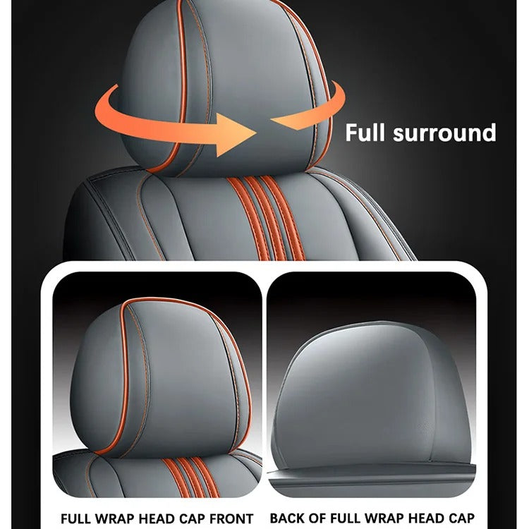 Universal Leather Front Car Seat Covers – Waterproof Breathable Memory Foam Seat Protectors - Delicate Leather