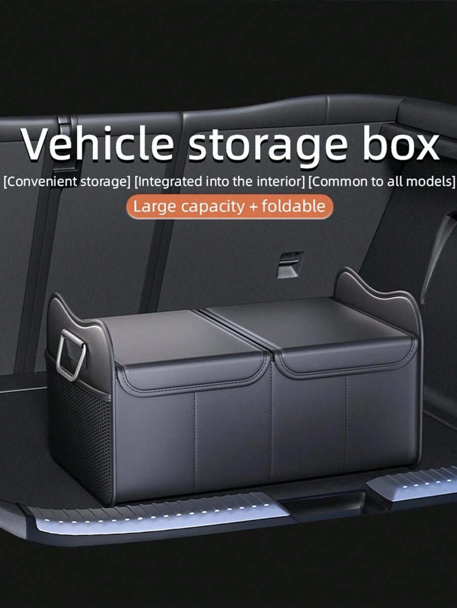 1pc Collapsible Car Trunk Organizer Storage Box - Cargo Container Accessories