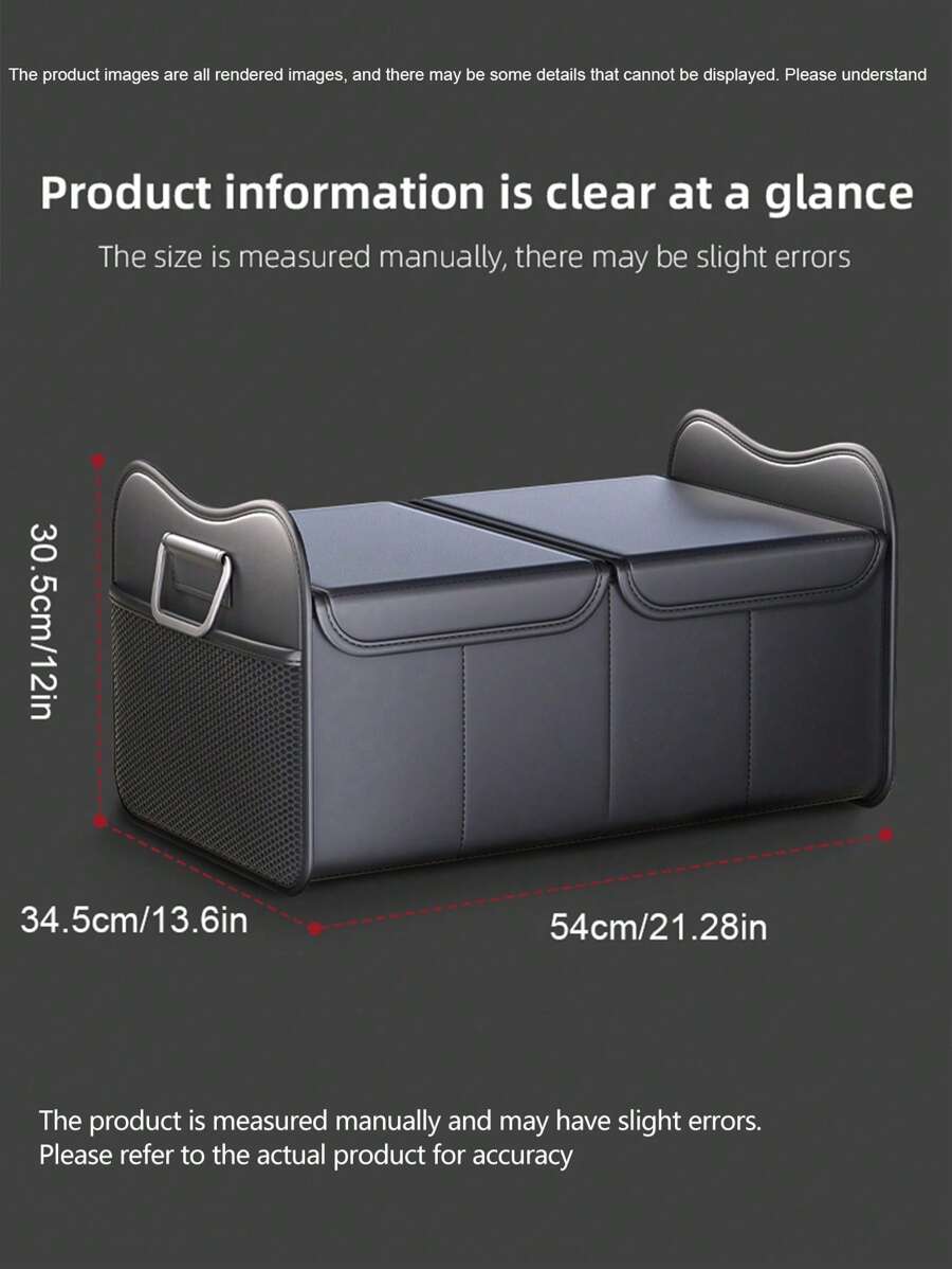 1pc Collapsible Car Trunk Organizer Storage Box - Cargo Container Accessories