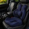 Orthopedic Memory Foam Seat & Back Cushion Set – Coccyx and Waist Support for Office Chair & Car - Delicate Leather