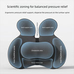 Orthopedic Memory Foam Seat & Back Cushion Set – Coccyx and Waist Support for Office Chair & Car - Delicate Leather