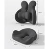 Orthopedic Memory Foam Seat & Back Cushion Set – Coccyx and Waist Support for Office Chair & Car - Delicate Leather
