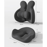 Orthopedic Memory Foam Seat & Back Cushion Set – Coccyx and Waist Support for Office Chair & Car - Delicate Leather