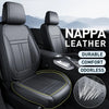 Nappa Leather Car Seat Covers – Waterproof, Universal Fit with Surround Bottom Design | Luxury Seat Protector for Cars, SUVs, Pickups - Delicate Leather