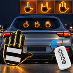 Universal Car LED Finger Gesture Light – Remote-Controlled Rear Window Display - Delicate Leather