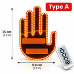 Universal Car LED Finger Gesture Light – Remote-Controlled Rear Window Display - Delicate Leather