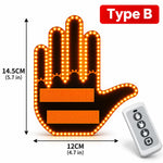 Universal Car LED Finger Gesture Light – Remote-Controlled Rear Window Display - Delicate Leather