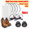 12V Auto Seat Heater Pads - Carbon Fiber Heating Pads with Round Switch for Winter Warmth (2Pcs/4Pcs Set) - Delicate Leather