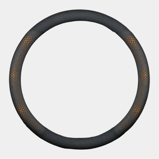 Nappa Leather Car Steering Wheel Cover with Silicone Non-slip Lining - Delicate Leather