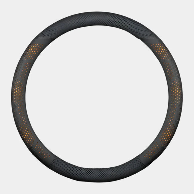 Nappa Leather Car Steering Wheel Cover with Silicone Non-slip Lining - Delicate Leather
