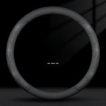 Nappa Leather Car Steering Wheel Cover with Silicone Non-slip Lining