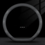 Nappa Leather Car Steering Wheel Cover with Silicone Non-slip Lining