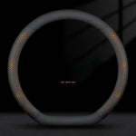 Nappa Leather Car Steering Wheel Cover with Silicone Non-slip Lining
