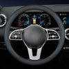 Nappa Leather Car Steering Wheel Cover with Silicone Non-slip Lining