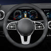 Nappa Leather Car Steering Wheel Cover with Silicone Non-slip Lining