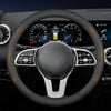 Nappa Leather Car Steering Wheel Cover with Silicone Non-slip Lining