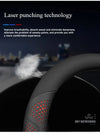 Nappa Leather Car Steering Wheel Cover with Silicone Non-slip Lining