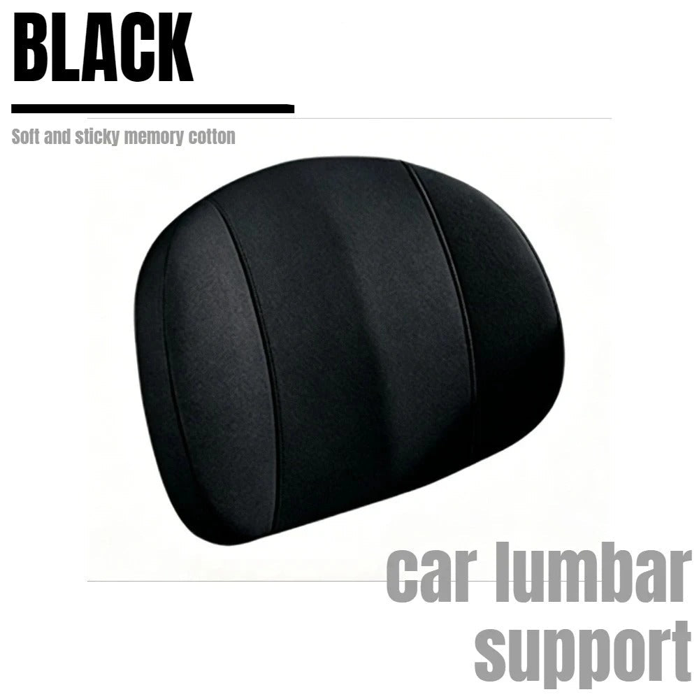 Memory Foam Car Neck & Waist Pillow Set – Universal Soft Seat Cushions - Delicate Leather