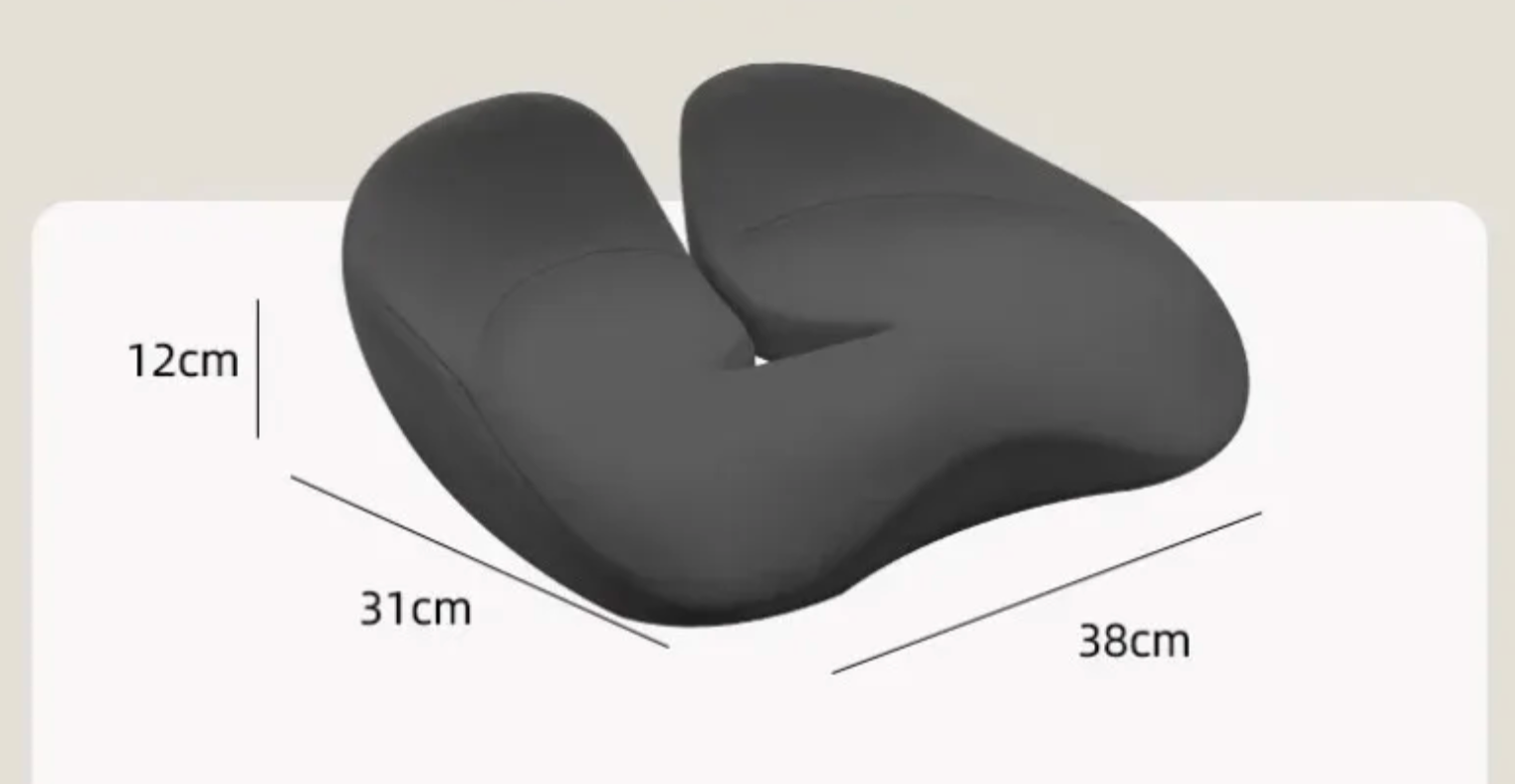 Orthopedic Memory Foam Car Seat Cushion – Non-Slip Coccyx & Sciatica Pain Relief Pillow for Car, Office, or Home - Delicate Leather  