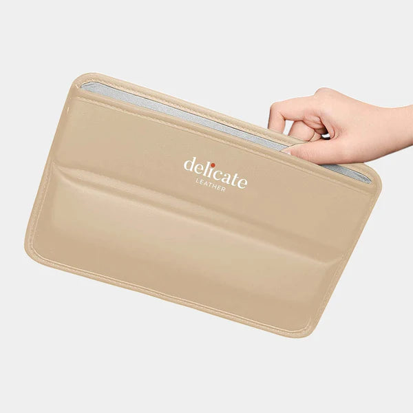 Delicate Leather Car Seat Gap Filler Organizer, Custom Fir For Your Cars, PU Leather Car Organizer Bag - Back Seat Organizer & Side Gap Filler with Storage Box - Delicate Leather  