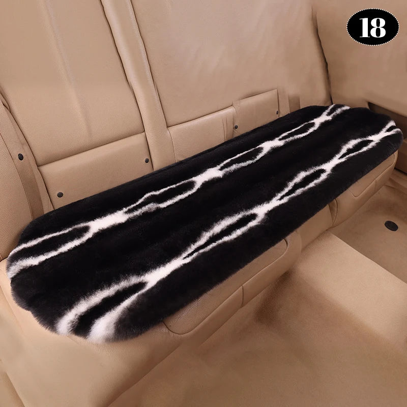 Universal Winter Faux Wool Car Seat Cover – Thickened Warm Plush Cushion, Soft Artificial Fur Interior Accessory