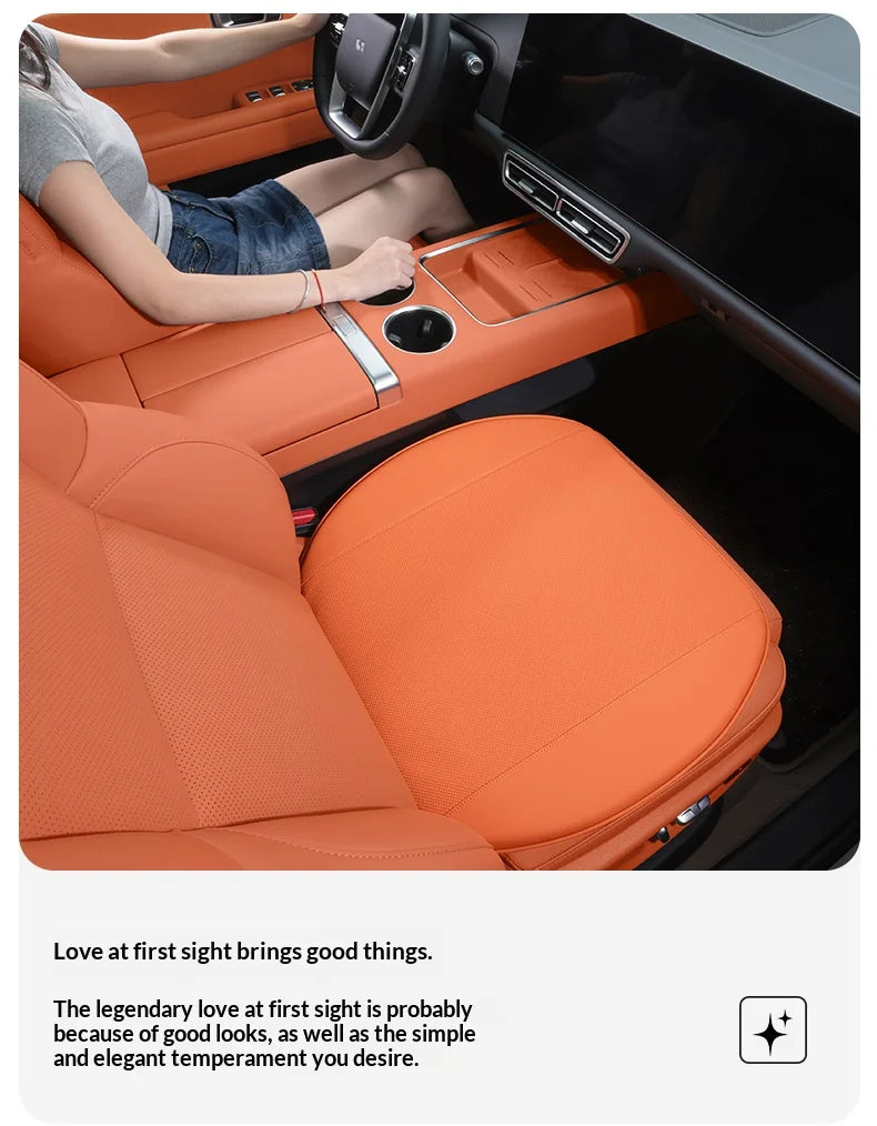 Breathable Car Seat Cushion – Universal Fit Seat Pad for Everyday Use - Delicate Leather  