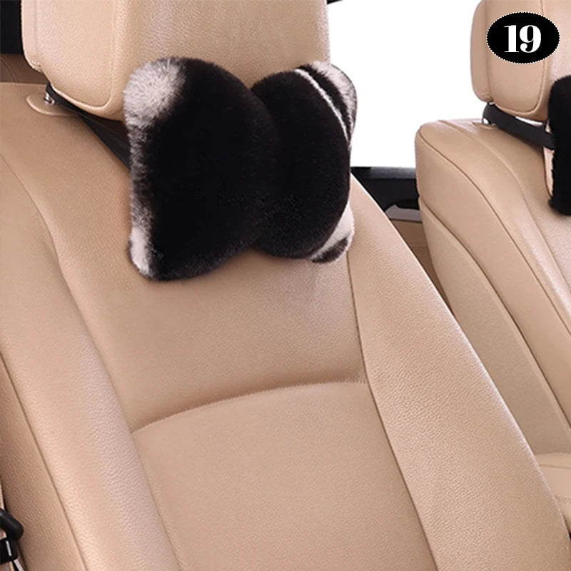 Universal Winter Faux Wool Car Seat Cover – Thickened Warm Plush Cushion, Soft Artificial Fur Interior Accessory - Delicate Leather  