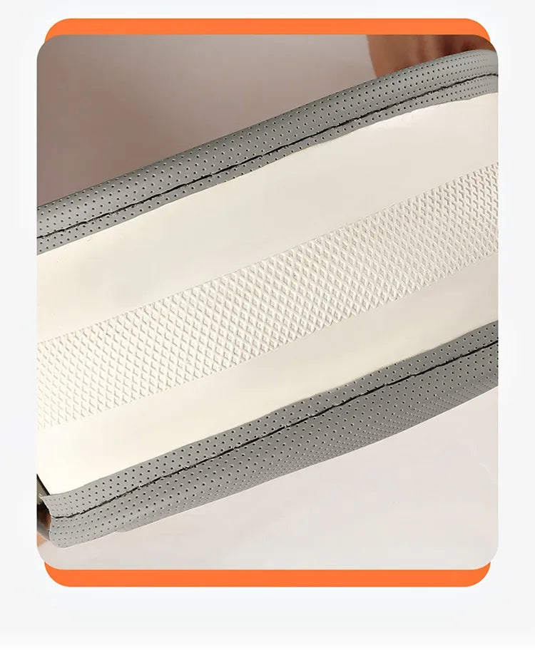 Leather Car Steering Wheel Cover, Fine Skin Texture, Comfortable Grip, Wear-Resistant, All-Season, Universal Fit - Delicate Leather  