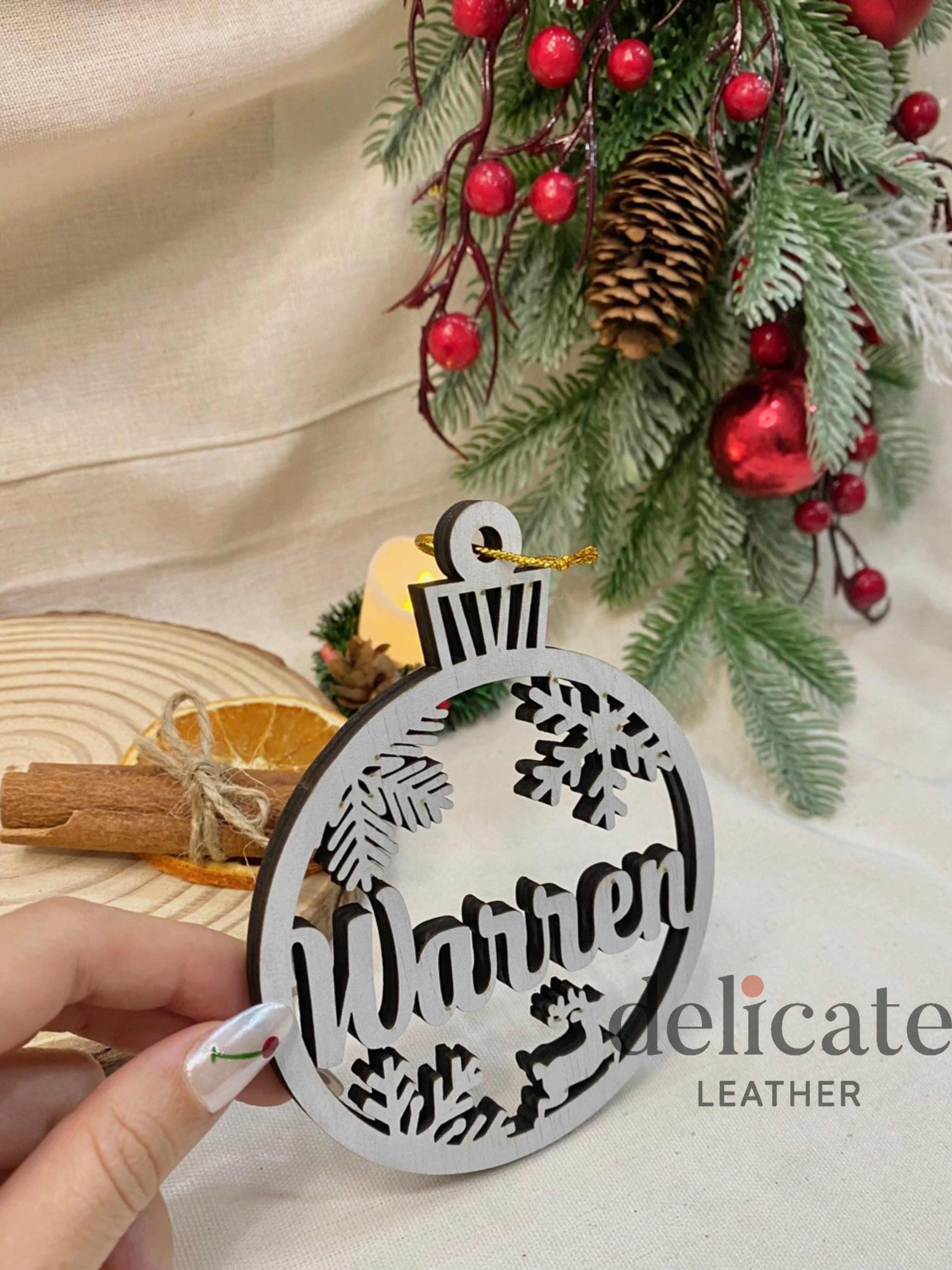 Personalized Wooden Christmas Ornaments – Custom Christmas Tree Baubles to Choose From