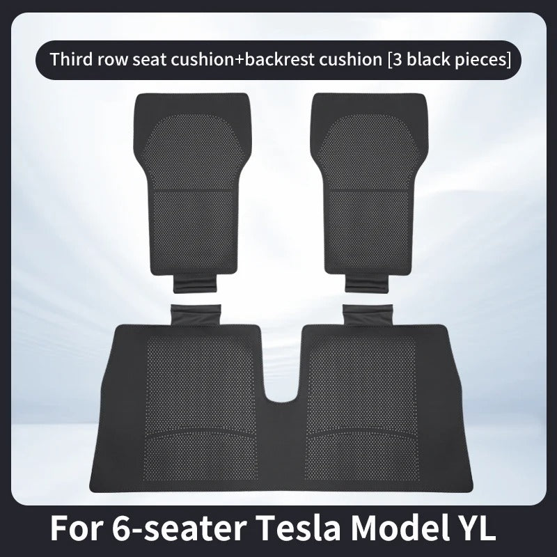 For 6-seater Tesla Model YL Car Seat Cushion Set – Front & Rear Seat Protection Cushions - Delicate Leather