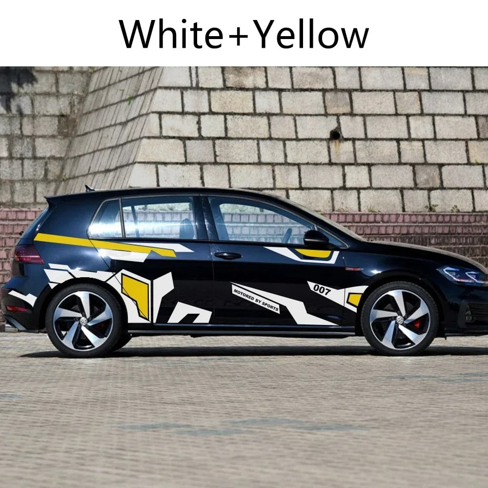 2PCS Car Side Body Decals – Universal DIY Graphic Vinyl Stickers for Vehicle Exterior - Delicate Leather