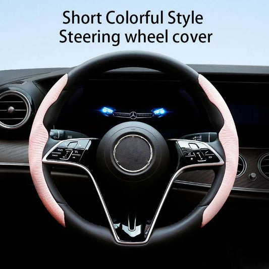 2PCS Steering Wheel Grip Covers – Colorful Ultra-Thin Anti-Slip Universal Set - Delicate Leather