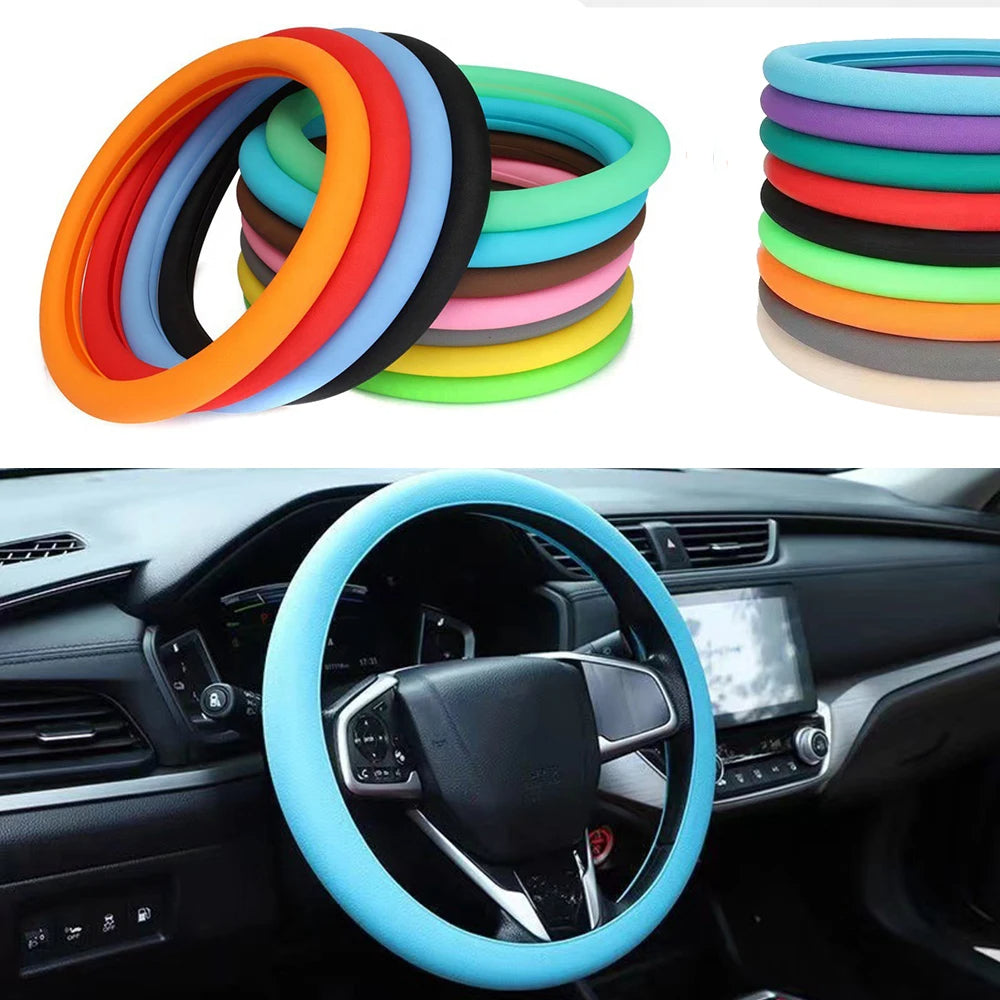 2PCS Universal Silicone Steering Wheel Cover, Car Accessories 20