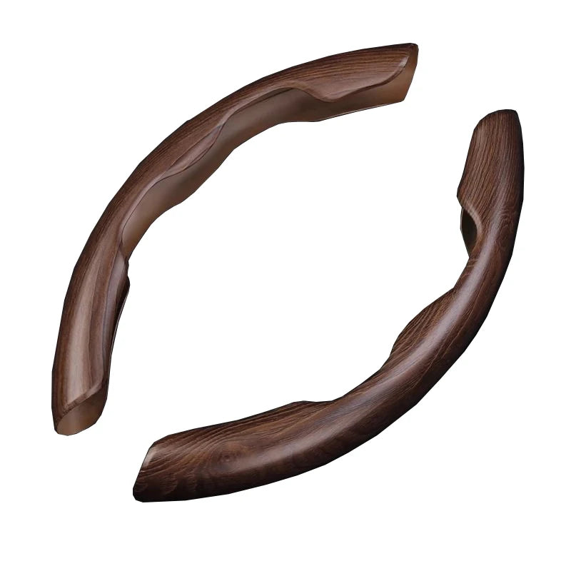 Wood Grain Steering Wheel Cover – Ultra-Thin Carbon Fiber Style Universal Grip Cover - Delicate Leather  