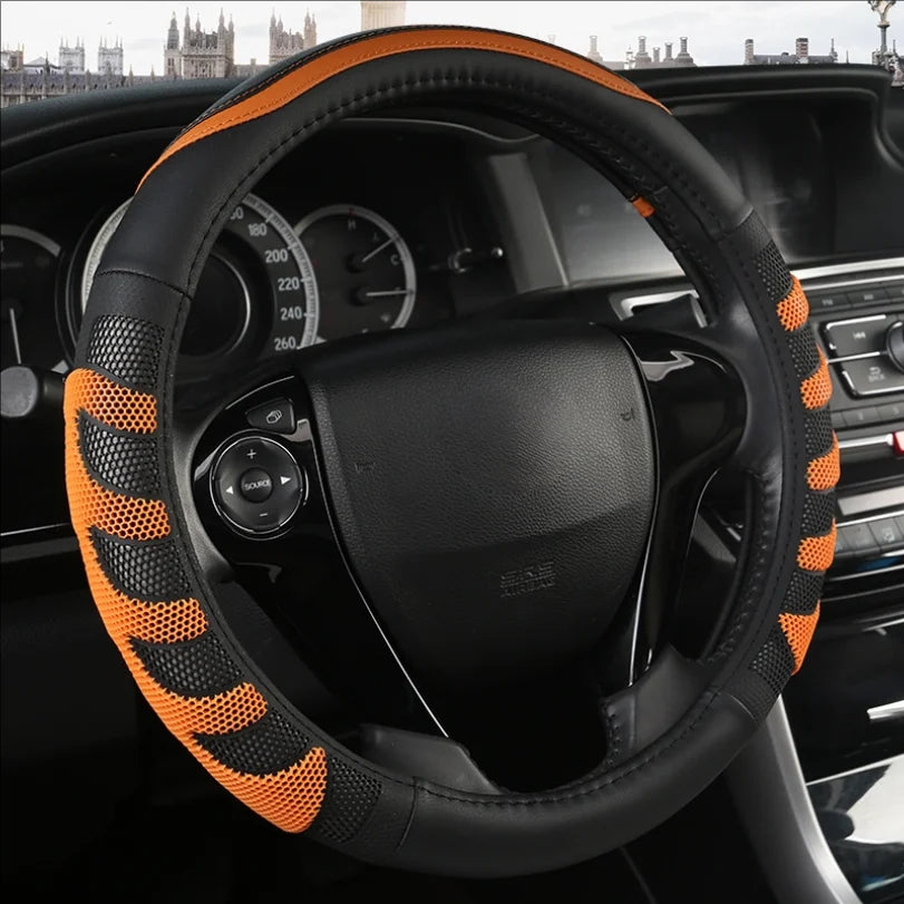 Silicone Steering Wheel Cover – Anti-Slip Multi-Color Universal Grip - Delicate Leather  