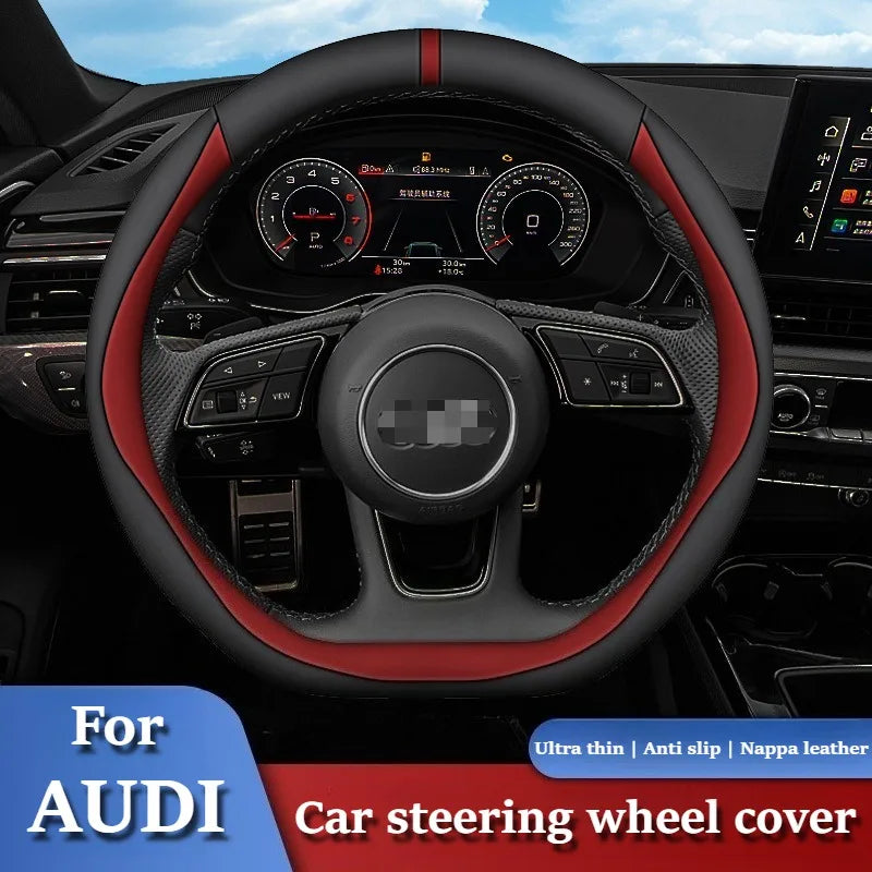 Premium Leather Steering Wheel Cover – Anti-Slip Universal Interior Protection Accessory - Delicate Leather  