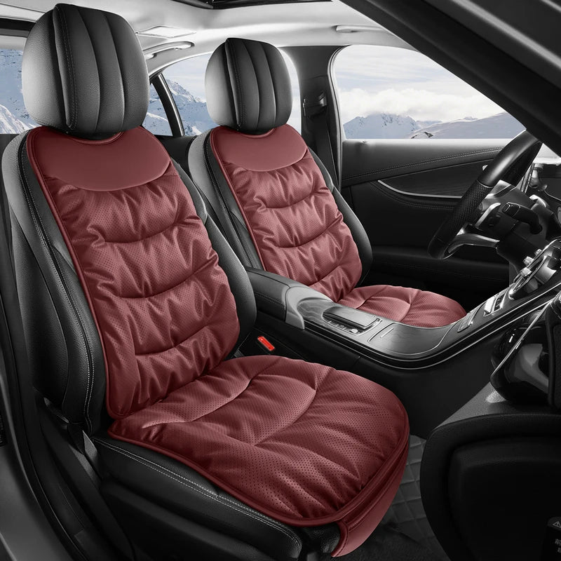 Luxury PU Leather Car Seat Cushion – Perforated Breathable Design, Cloud-Soft Comfort, Easy Installation, Universal Fit - Delicate Leather  