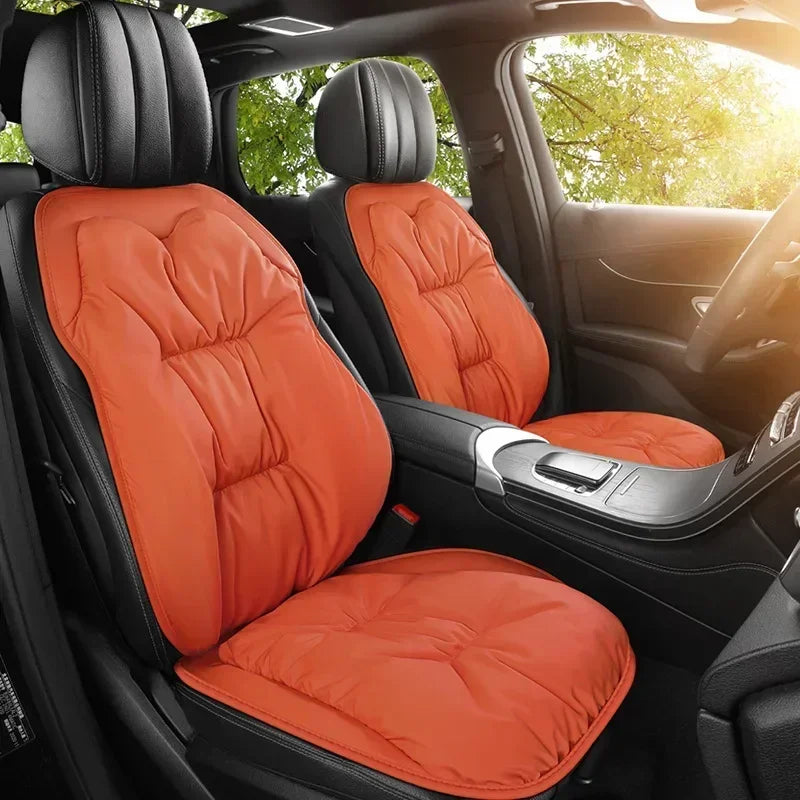 Universal Winter Down Car Seat Cover – Soft Breathable Warm Seat Cushion Protector for Cars and SUVs - Delicate Leather  