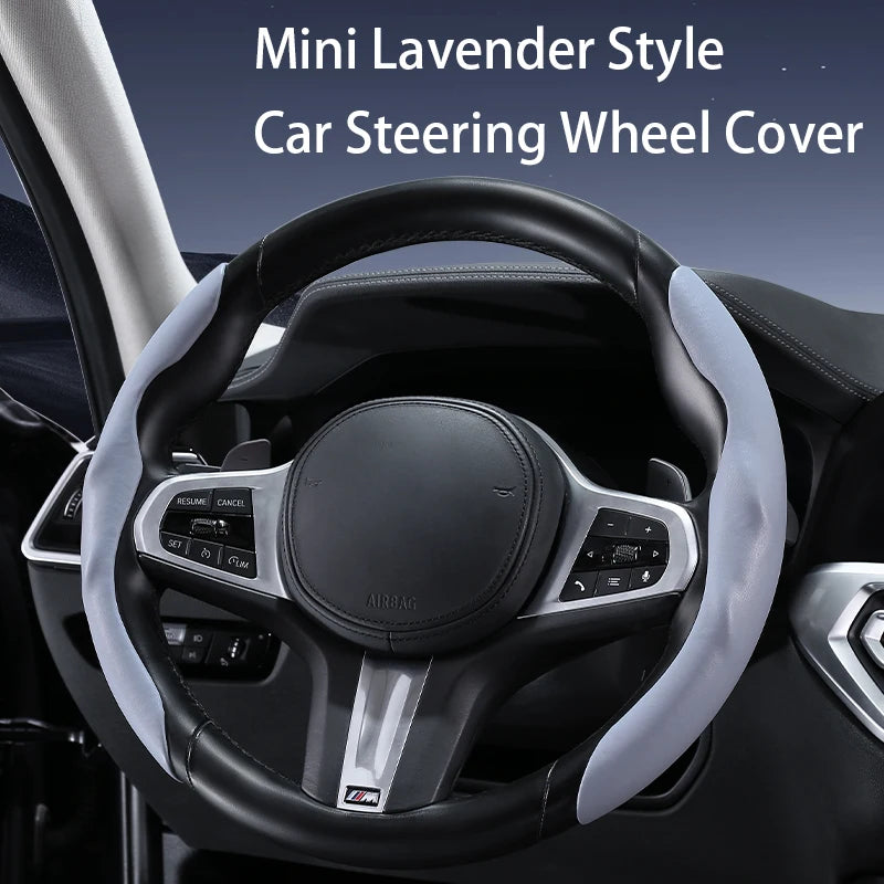Mini Pattern Steering Wheel Cover – Ultra-Thin Anti-Slip Grip, Secure Fit, Universal Interior Accessory - Delicate Leather  