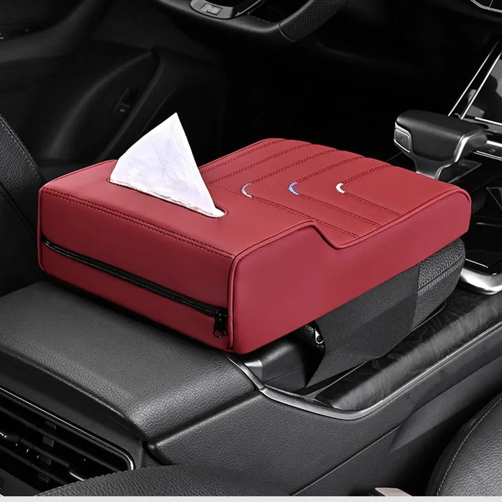Extended Car Armrest Cushion – Thickened Wear-Resistant Center Console Cover - Delicate Leather  