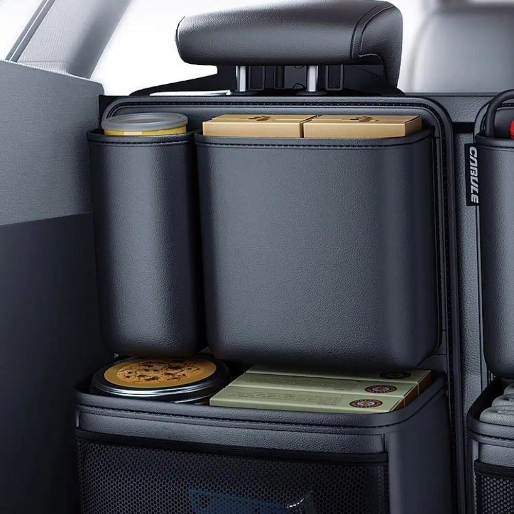 Detachable Car Trunk Organizer / Seat Back Storage Box – Leather Hanging Car Storage Pocket, Universal Fit - Delicate Leather  