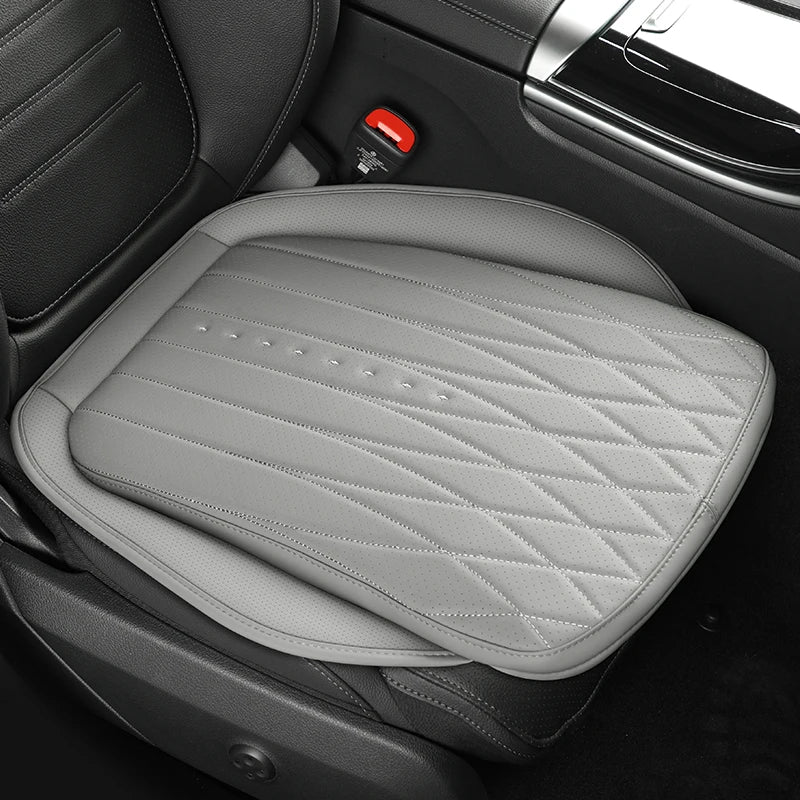 PU Leather Car Seat Cushion – Perforated Breathable Seat Pad, Universal Fit - Delicate Leather  