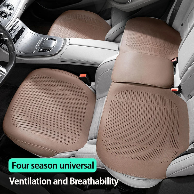 Four Season Universal Car Seat Cushion PU Leather Protector Mat - Breathable High Rebound Sponge Seat Cover - Interior Accessories - Delicate Leather  