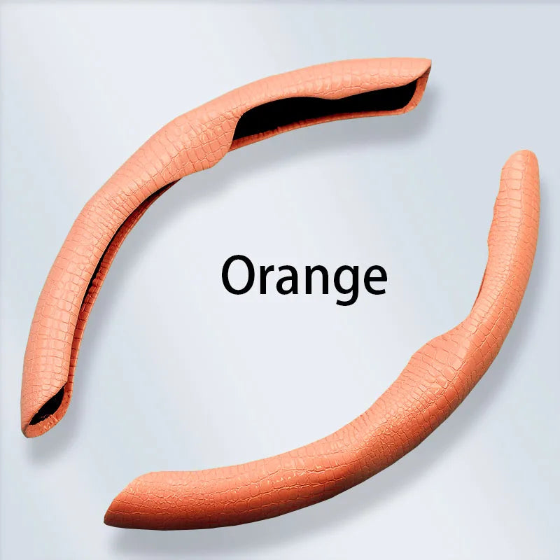 2PCS Steering Wheel Grip Covers – Colorful Ultra-Thin Anti-Slip Universal Set - Delicate Leather  