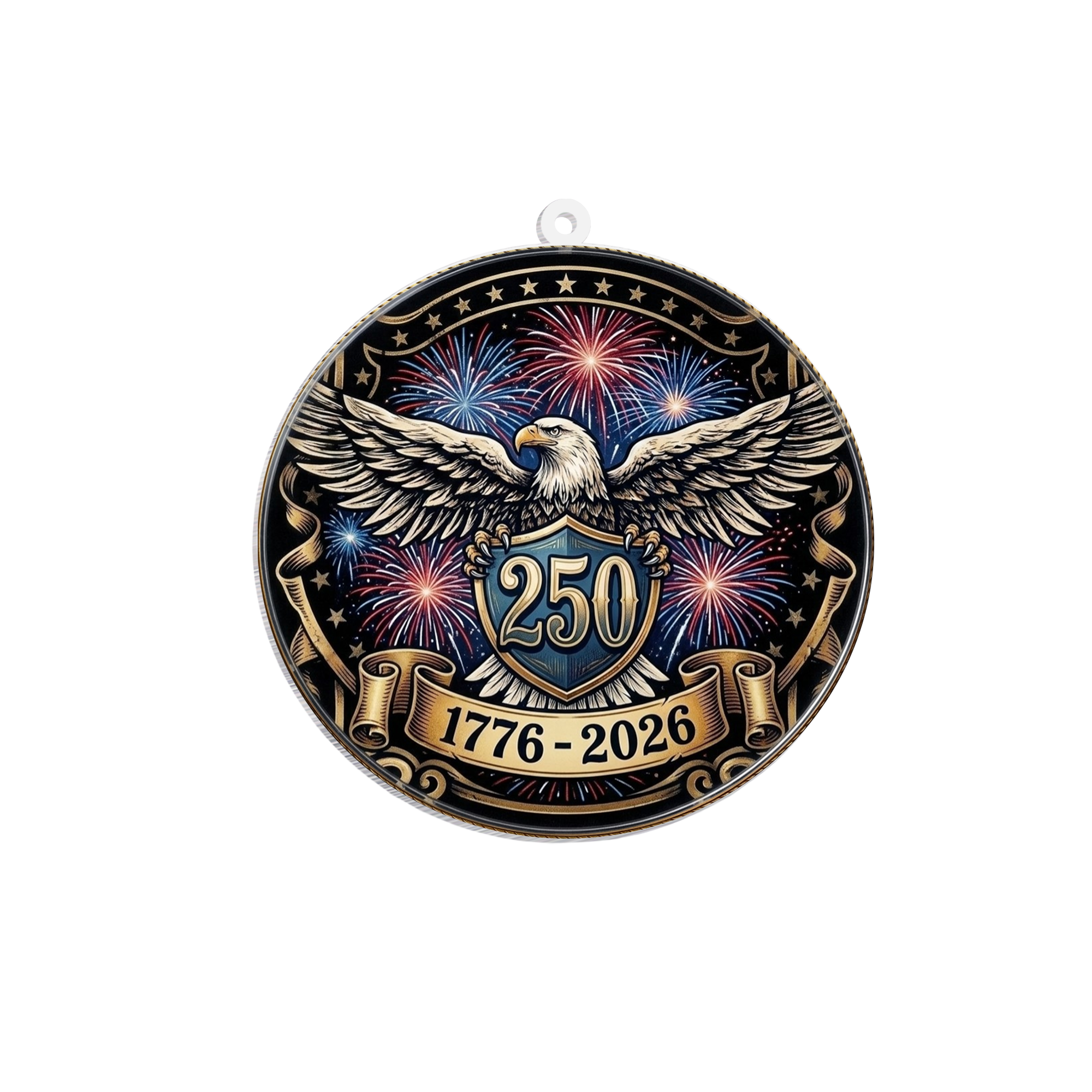 USA 250th Anniversary Rear View Mirror Accessory – Commemorative Hanging Ornament 06 - Delicate Leather  